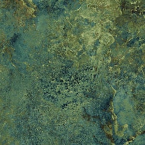 May include: Abstract background with a mottled appearance. The color palette includes shades of teal, green, and brown, creating a textured, stone-like effect. The design has a natural, organic feel.
