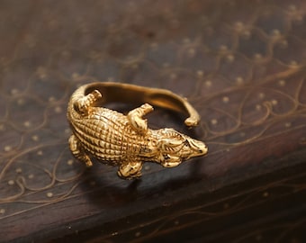 Crocodile Ring | Alligator Ring | Caiman Ring | Adjustable Ring | Animal Ring | Bohemian Rings | Unique Jewelry