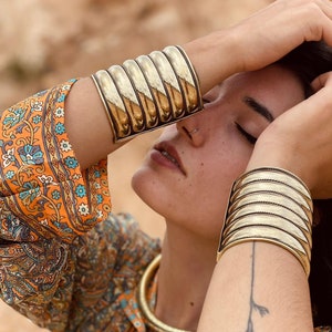 Goddess Bracelet | Antiqued Brass Cuff | tribal brass bracelet | Cuff bracelet | Big Gold bracelet | Boho gold bracelet | SOLD INDIVIDUALLY