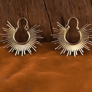 Mandala Earrings,Brass Earrings, Hoop Earrings, Boho Earrings, Tribal Earrings, gift for her, Tribal design, Ethnic earrings