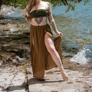Maya Double Cut Skirt | Tribal Skirt | festival style | Boho Skirt | Long Skirt | Festival Clothing | Tribal Clothing | Hippie
