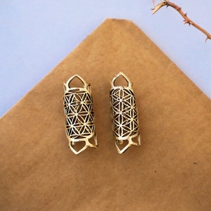 Brass Dreadlock Cuff | Sacred Geometry Flower of Life Design | Tribal Jewelry for Dread