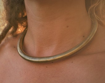 Tribal Brass Choker Necklace | Ethnic Collar Jewelry
