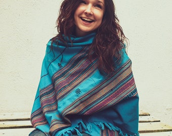 Embroidered Wrap Scarf, Rajasthani Woven Shawl