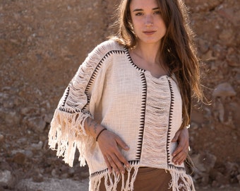 Tribal Fringe Poncho | Festival Poncho | Summer Poncho | Boho Style | Fringe Top |