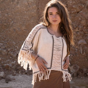 Tribal Fringe Poncho | Festival Poncho | Summer Poncho | Boho Style | Fringe Top |