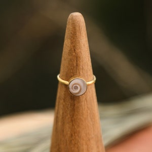Natural Shiva Eye Ring | Boho Ring | Adjustable Ring | Primitive Style | Tribal Ring