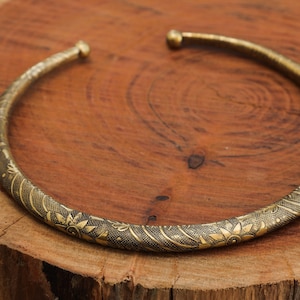 Tribal Brass Choker | Collar Jewelry | Ethnic Brass Choker Necklace | Brass Necklace jewelry | Hand Carved Necklace | Boho Necklace