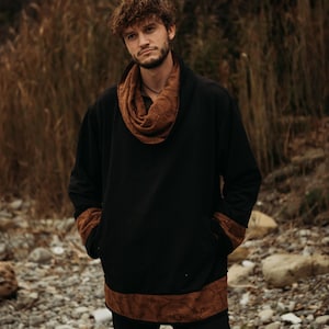 Tierra Edition Oversized Terry Baumwoll Pullover mit Shipibo Print