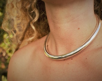 Zilveren choker ketting, kraag ketting, zilveren ketting, zilveren choker, Boho choker, choker voor vrouwen, kraag voor vrouwen, maat medium