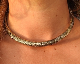 Tribal Brass Choker, Ethnic Brass Choker Necklace, Brass Necklace jewelry