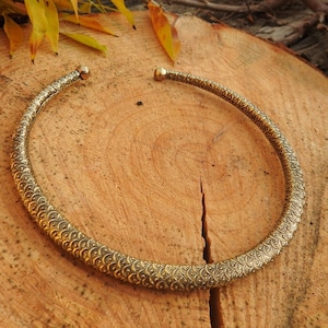 Choker Necklace, Brass Choker, Flexible Necklace, Handamade Choker, Tribal Jewelry, Minimal Style, Hoop Necklace..
