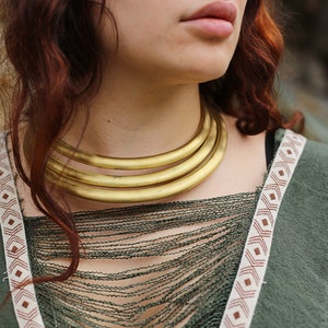Multi Row African Choker | Necklace Handmade of Brass | Collar Necklace | Collar Jewelry | Choker Necklace
