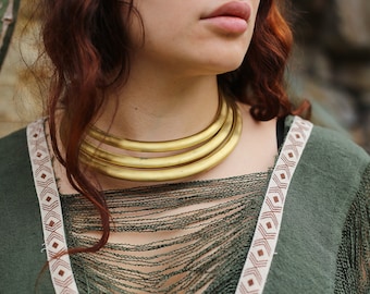 Multi Row African Choker | Necklace Handmade of Brass | Collar Necklace | Collar Jewelry | Choker Necklace