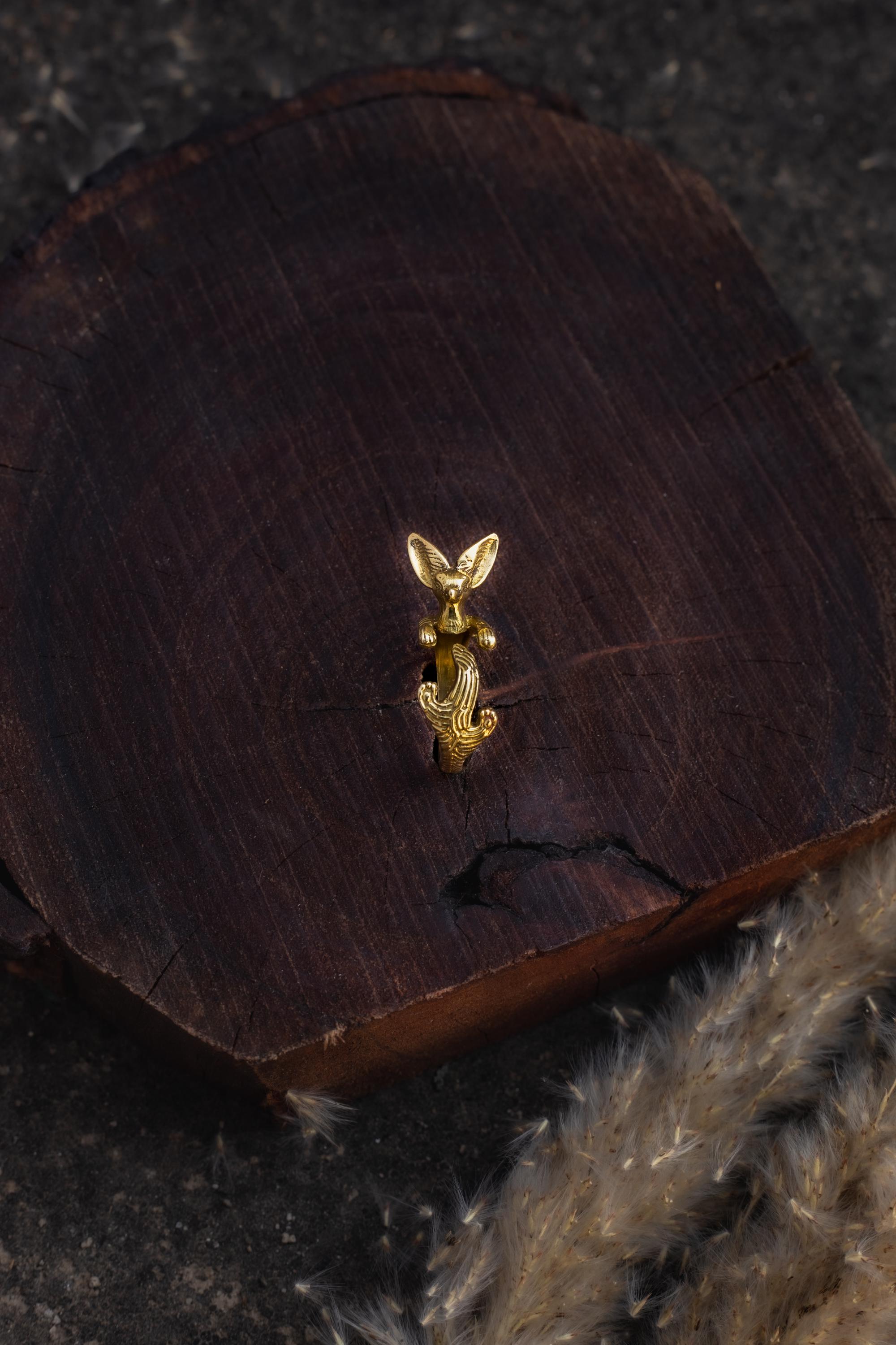 Kangaroo Rng Brass Kangaroo Ring – Adjustable Animal Ring, Boho Nature Jewelry ...