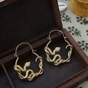Snake Earring | Serpent Earring | Brass Earring |