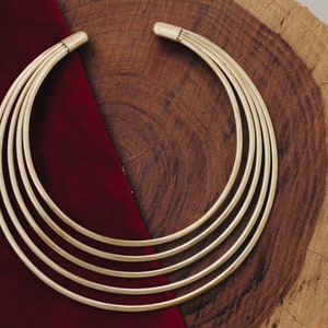 Multi-Row Round Necklace | Necklace | Layered Choker | Wire Necklace |Women Necklace | Tribal Jewelry | Gold Choker | Silver | Brass Choker.