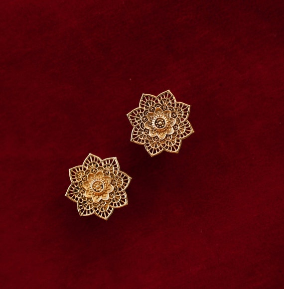 Flower Ear Tunnel | Gauged Earring | | Brass Tunnel | Plug | Brass Ear Plugs | Stretch Ear Plug | Gauge Jewelry | SOLD As a PAIR
