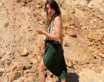 Raw Cotton Wrap Skirt | Boho Festival Style