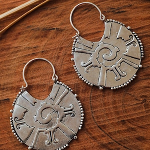 Mandala Hoop Earrings | Boho Earrings | | Tribal Earrings | Hoop Earrings | Ethnic Earrings | Boho Styles