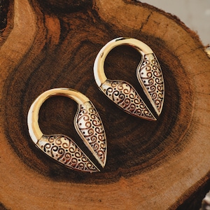 Brass Ear Weight | Ethnic Ear Hangers | Ear Stretchers | Tribal Style | Festival Brass Jewerly | Nickel free | Stretch Gauges | Sold as Pair