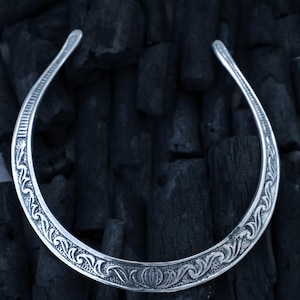 Brass Silver Plated Tribal Choker Necklace | Engraved Brass Collar | Nickel Free | Tribal Necklace | Boho Jewelry
