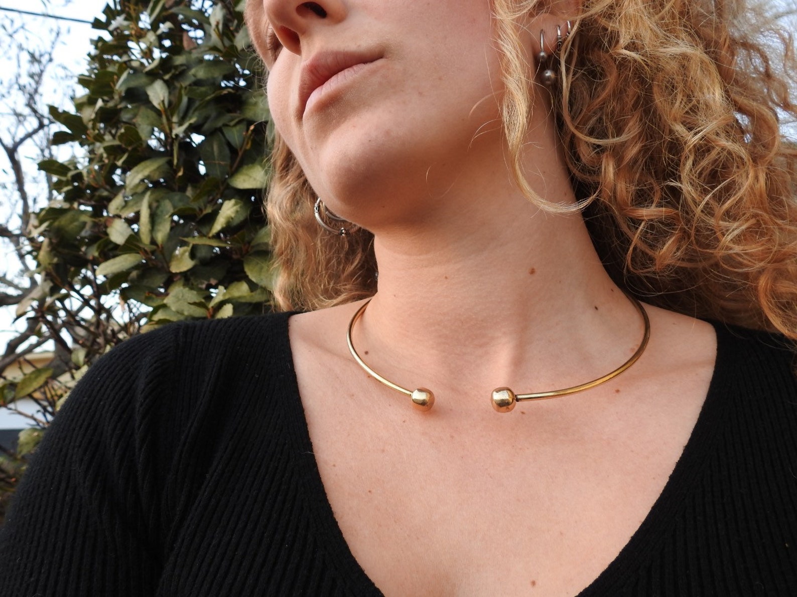 Plain Brass Necklace/ Flexible Brass Choker/ Choker for Etsy