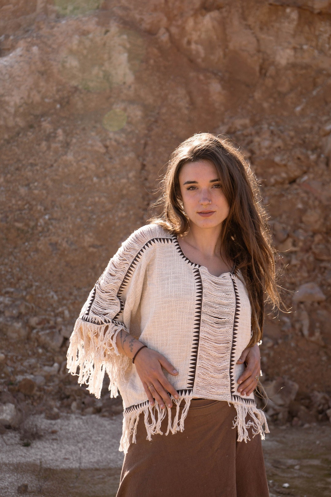 Cosmic Mandala Fringe Poncho