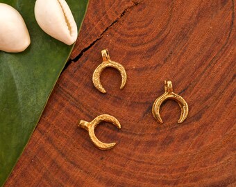 Brass Crescent Charm | Jewelry Making Supplies