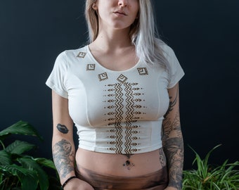 Summer Top | Stretchable Short Top | Adjustable Open Back With Strings | Beach Top | Boho top