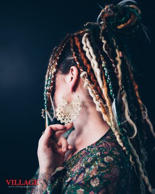 Boho – Orecchini A Cerchio Spirale Vintage, Oro, Con Motivo Mandala E Ingranaggi, In Lega, Per Donne E Ragazze, Regalo