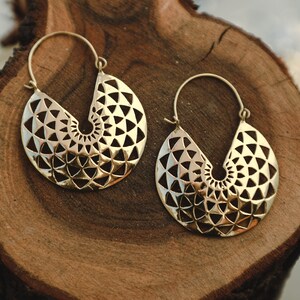 Brass Earrings | Tribal Earrings | Boho Style Earrings | women&#39;s gift | Boho Curls | Boho Earrings