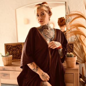 Summer Festival Poncho | Bohemian Poncho | Tribal Poncho | Raw Cotton Cardigan | Ethnic Poncho | Natural Fabric Poncho | Earthy clothes