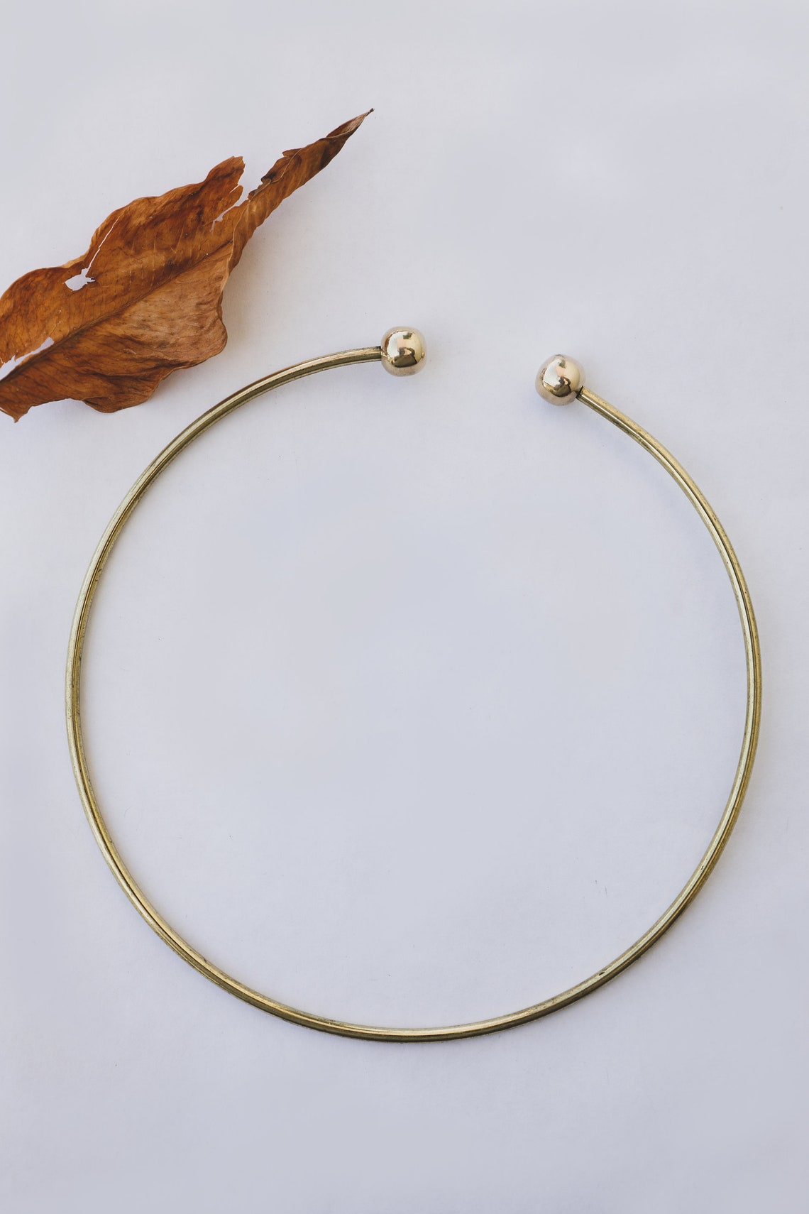 Plain Brass Necklace/ Flexible Brass Choker/ Choker for Etsy