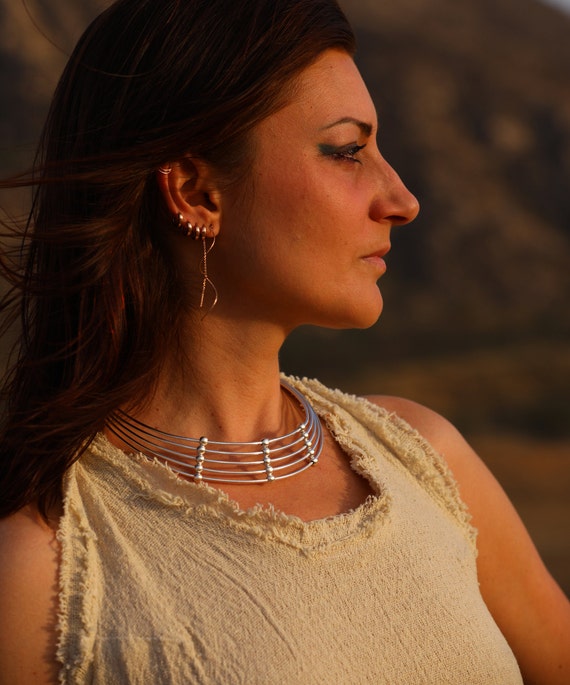 Multi-row African Choker| Tribal Women Necklace Tribal Jewelry