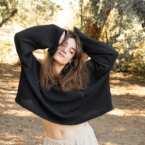 Boho Top | bohemian Short Top | Long Sleeves cotton Top | Pullover | Festival Top | Winter Top