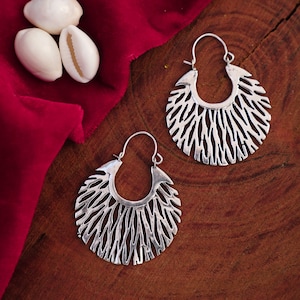 Tribal Earrings | Brass Earrings | Hoop Earrings | Boho Earrings | gift for her | Tribal design | Ethnic earrings