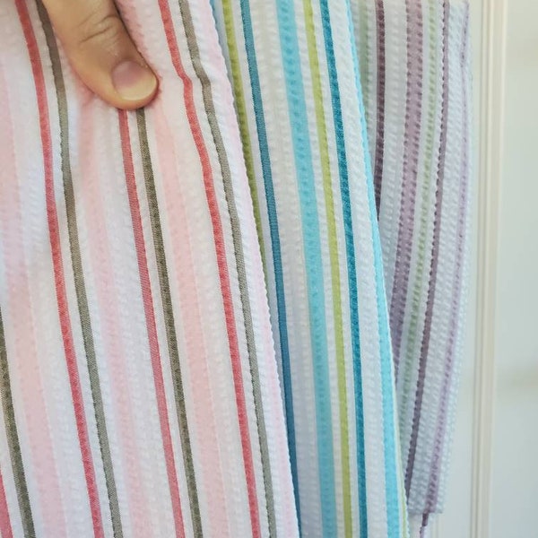 Seersucker Polyester Fabric stripes