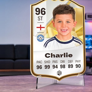 Carte cadeau football personnalisée | Icône| Tableau personnalisé de fans Ultimate Team EA FC 24 pour garçons, fils, papa, petit ami, chambre d'enfants, anniversaire