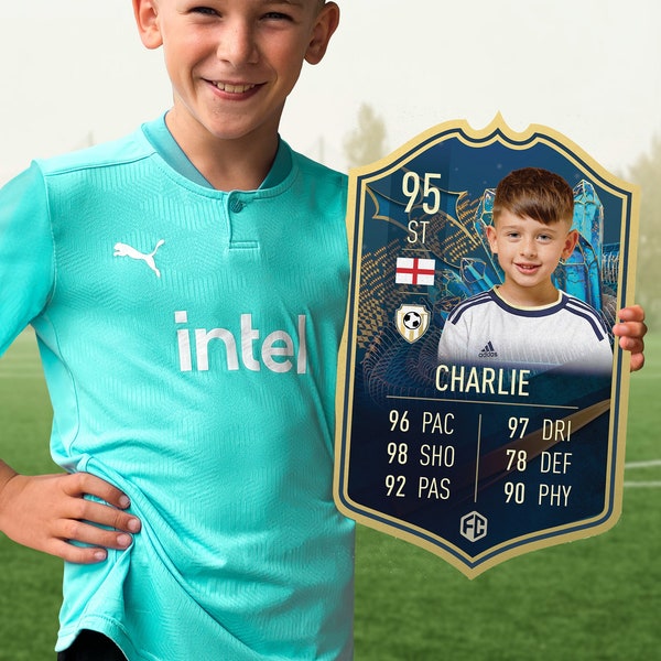 Personalised FIFA Card | Football Gift | TOTS | Ultimate Team FIFA 23 24 Football Fan Gift Custom Plastic Board For Son Dad Boyfriend Kids