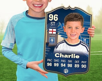 Carte FIFA personnalisée | Cadeau football | JOUET | Tableau personnalisé Ultimate Team EAFC 24 fans pour garçons, fils, papa, petit ami, chambre d'enfants, anniversaire