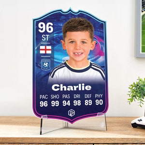 Personalised Football Card Gift | Champions | FIFA Ultimate Team EAFC 24 Fan Custom Board For Son Dad Boyfriend Kids Bedroom Birthday