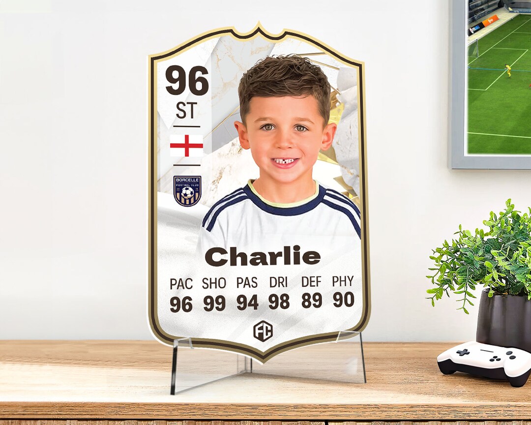 Personalised Football Card Gift Icon FIFA Ultimate Team EAFC 24 Fan