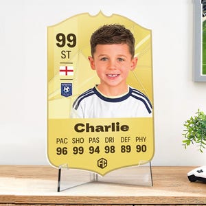 Gepersonaliseerde voetbalkaartcadeau | Goud | Ultimate Team EA FC 24 Fan Custom Board Voor Jongens Zoon Vader Vriendje Kinderen Slaapkamer Verjaardag