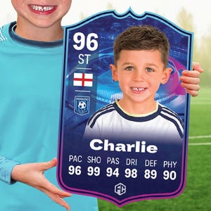 Carte cadeau football personnalisée | Championnes | Tableau personnalisé de fans Ultimate Team EA FC 24 pour garçons, fils, papa, petit ami, chambre d'enfants, anniversaire