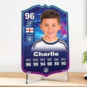Carte cadeau football personnalisée | Championnes | Tableau personnalisé de fans Ultimate Team EA FC 24 pour garçons, fils, papa, petit ami, chambre d'enfants, anniversaire