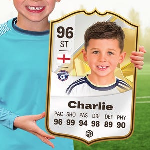 Regalo de tarjeta de fútbol personalizada / Icono / Ultimate Team EA FC 24 Tablero personalizado para fanáticos para niños, hijos, papás, novios, niños, dormitorio, cumpleaños