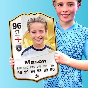 Carta regalo di calcio personalizzata / Icona / Ultimate Team EA FC 24 Fan Board personalizzato per ragazzi Figlio Papà Fidanzato Bambini Camera da letto Compleanno