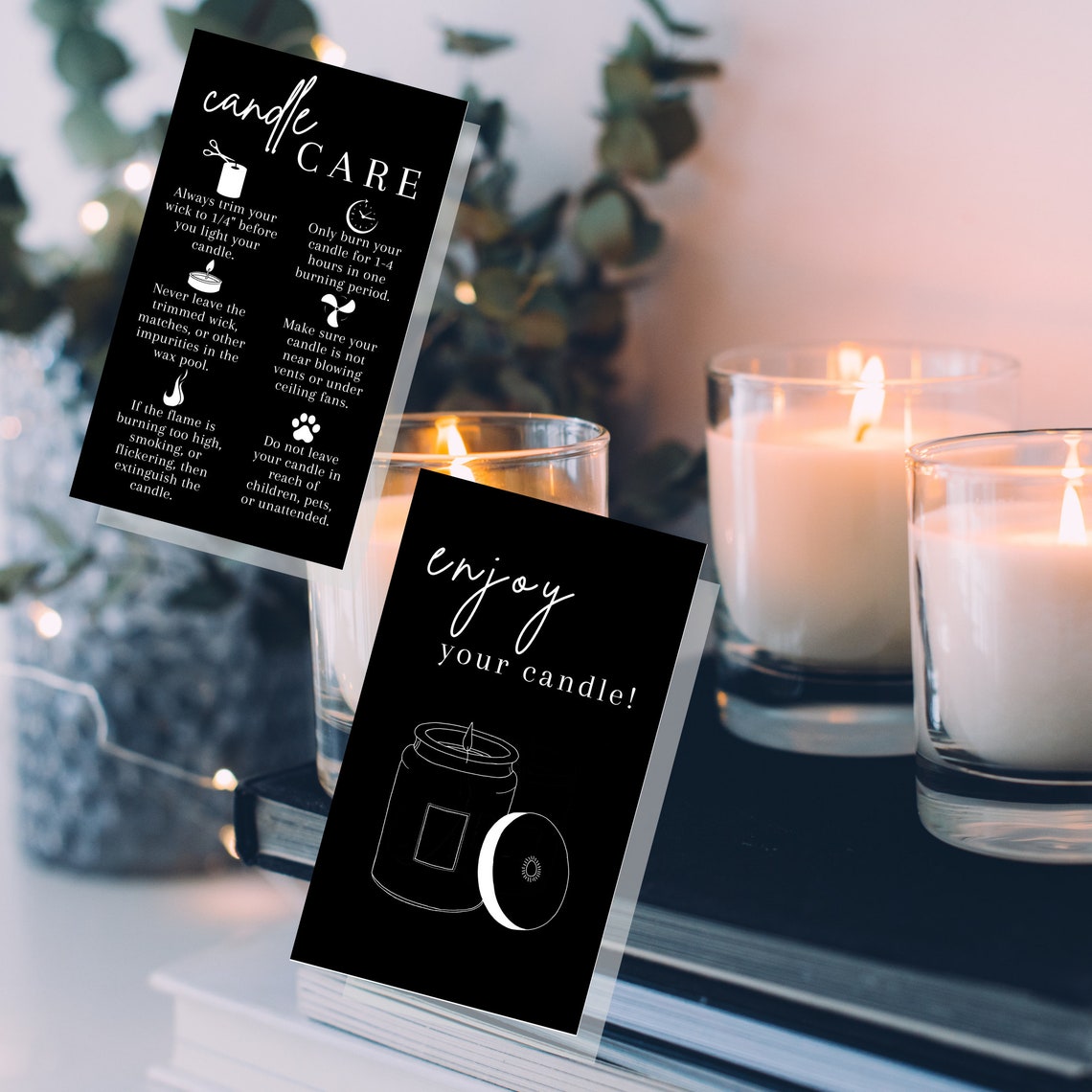 Handmade Candle Care Instruction Cards Physical Printed Etsy
