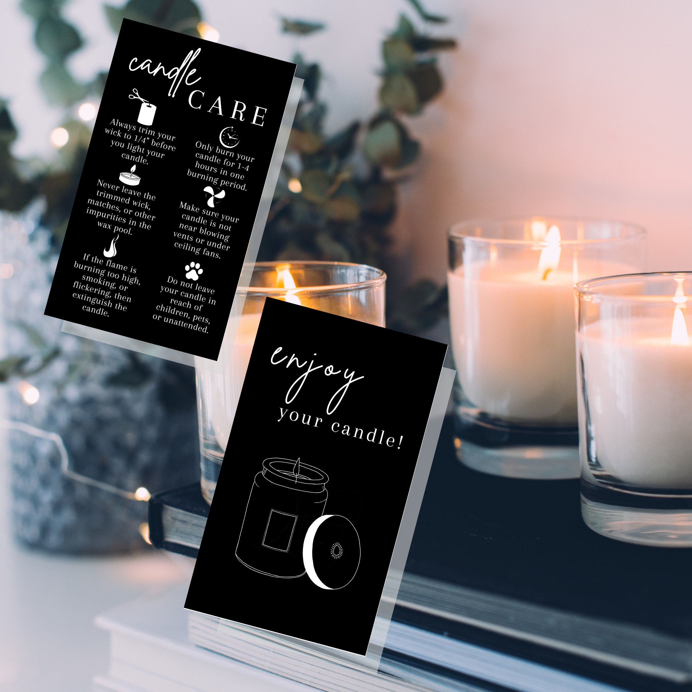 Handmade Candle Care Instruction Cards Physical Printed Etsy
